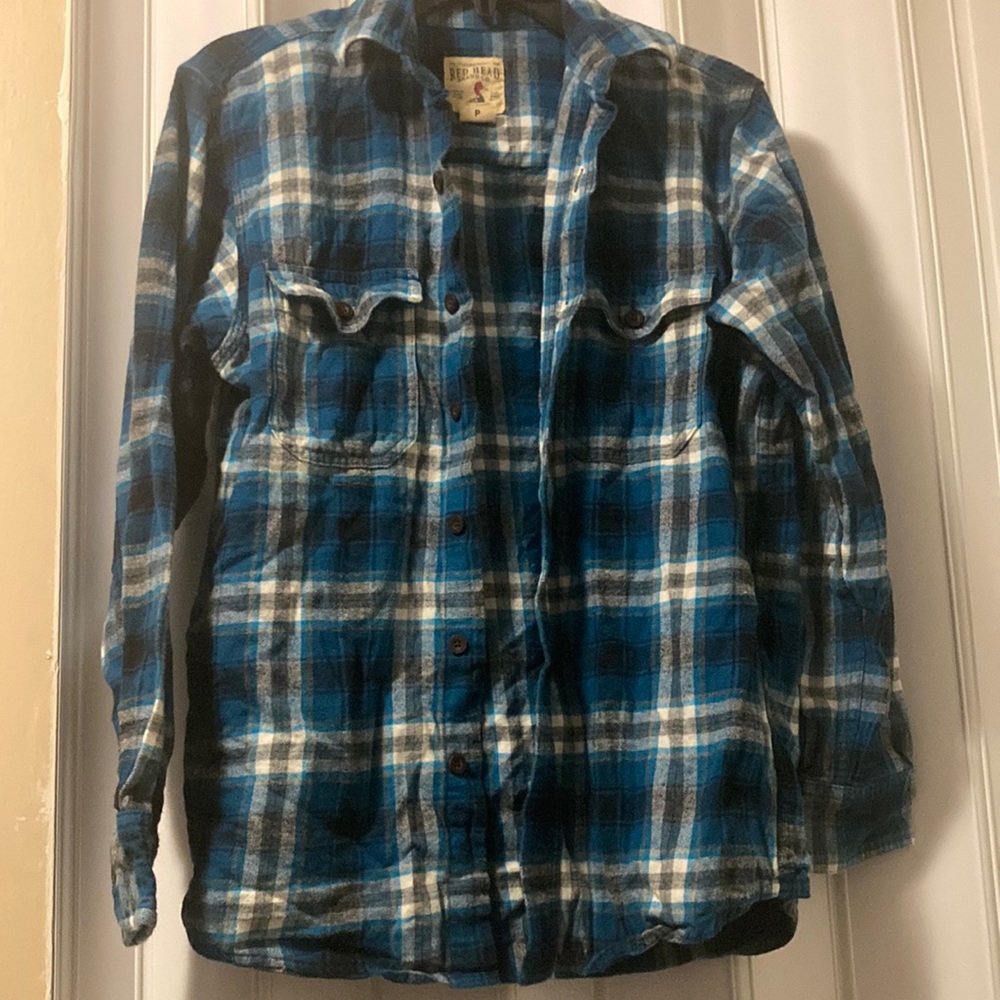 Blue Plaid Flannel By Red Head